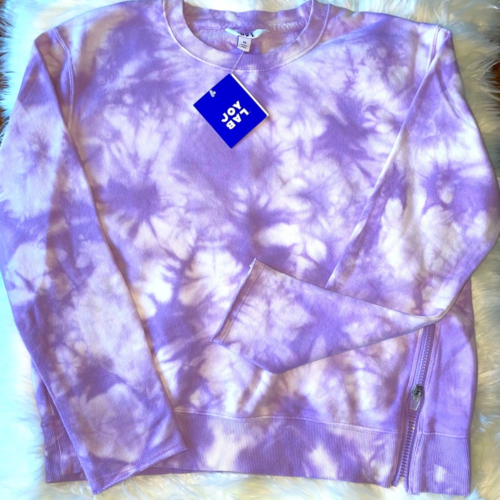 SOLD_Women's Tie-Dye Crewneck Sweatshirt with Asymmetrical Zipper - JoyLab